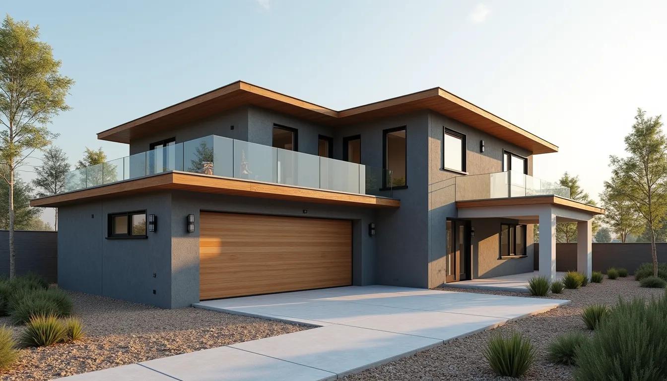Custom home exterior during building phase