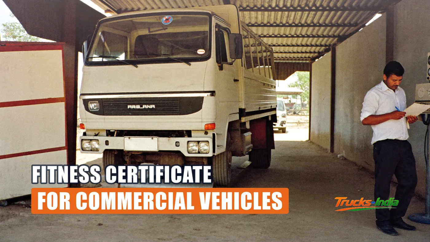 Commercial truck undergoing inspection at an Indian automated vehicle testing station