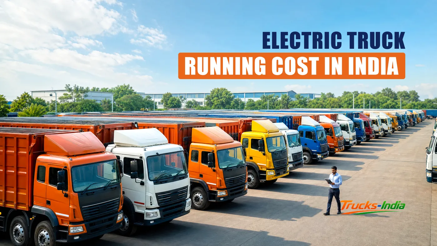 Electric commercial vehicle plugged into a depot charger in India