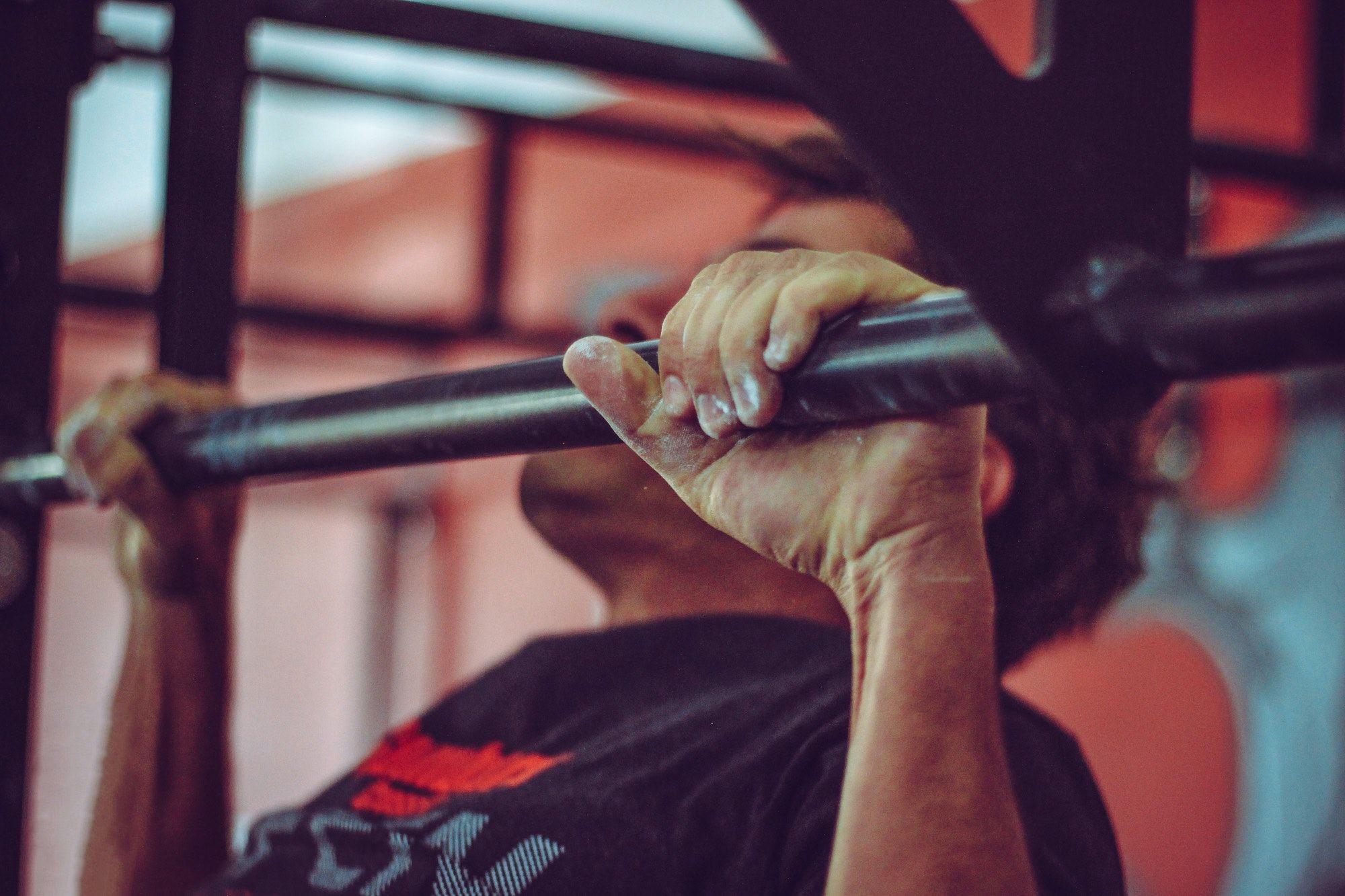 Man performing pull-up