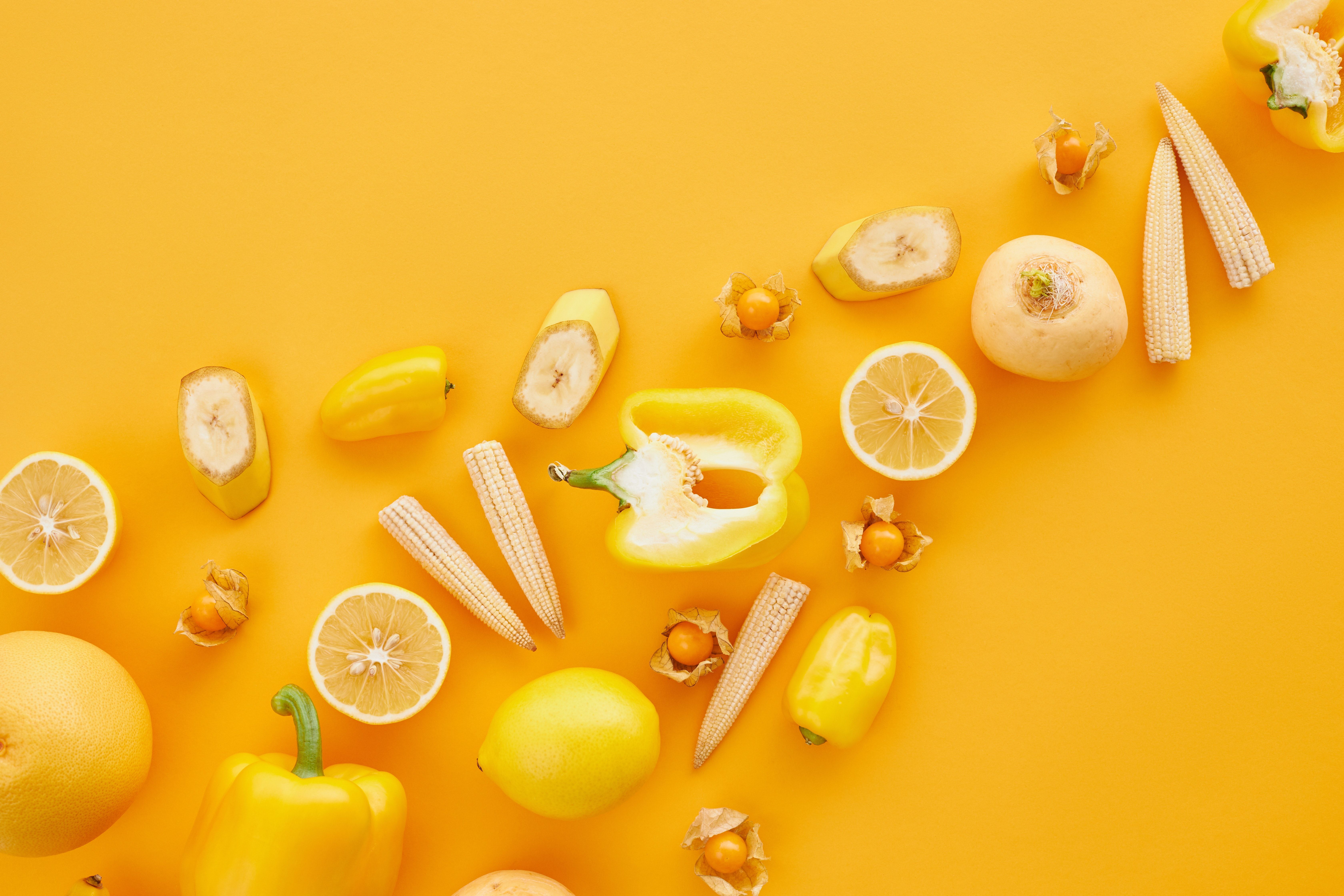 Yellow fruits and vegetables