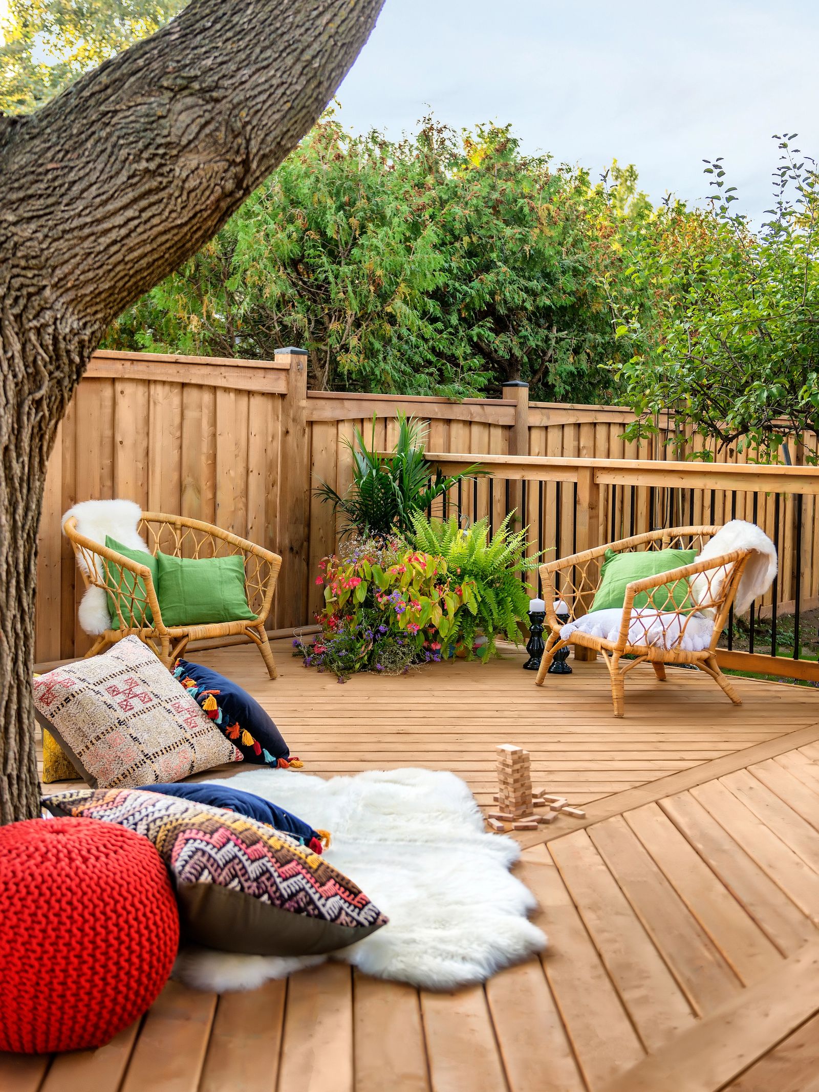 Treated-wood deck