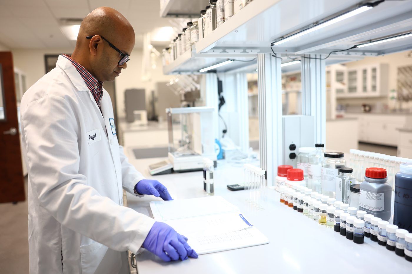 Laboratory bench during a scheduled test run
