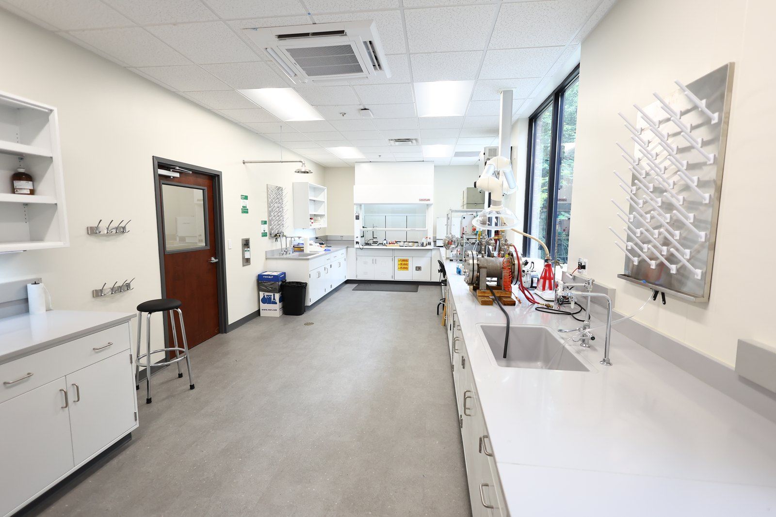 An on-site quality-control laboratory ready for work