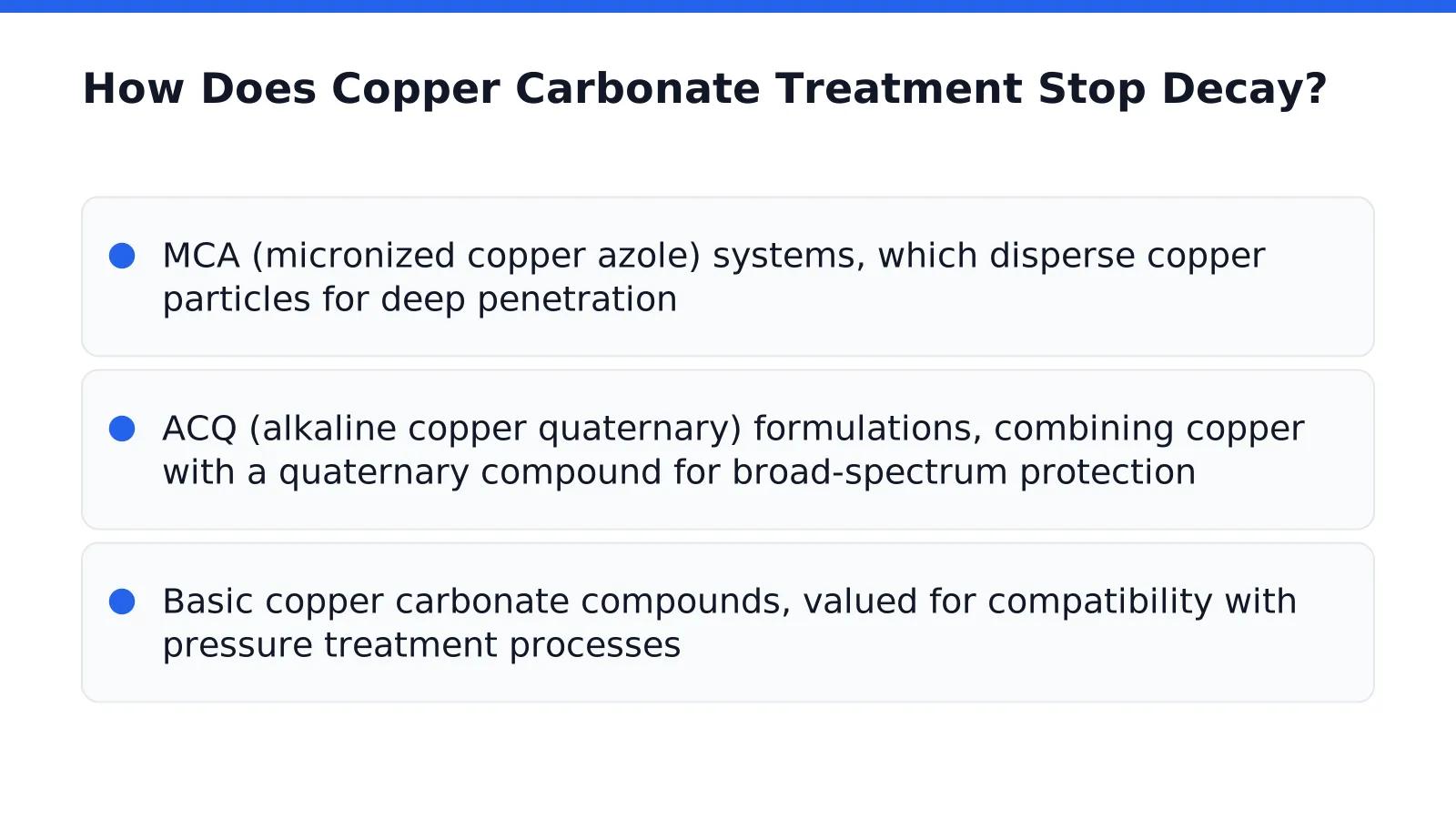 How Does Copper Carbonate Treatment Stop Decay