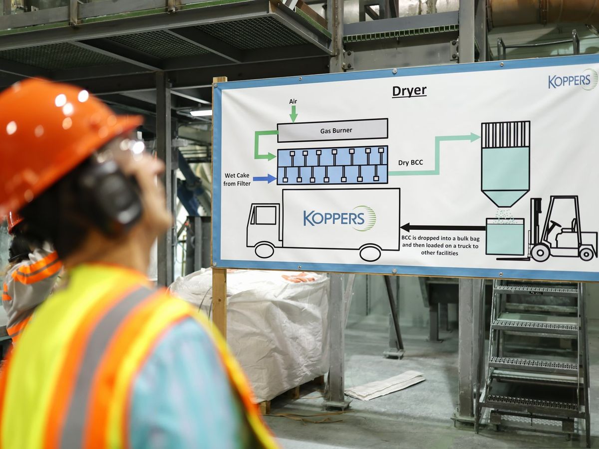 Operator reviewing a process diagram at the Mt. Gambier plant