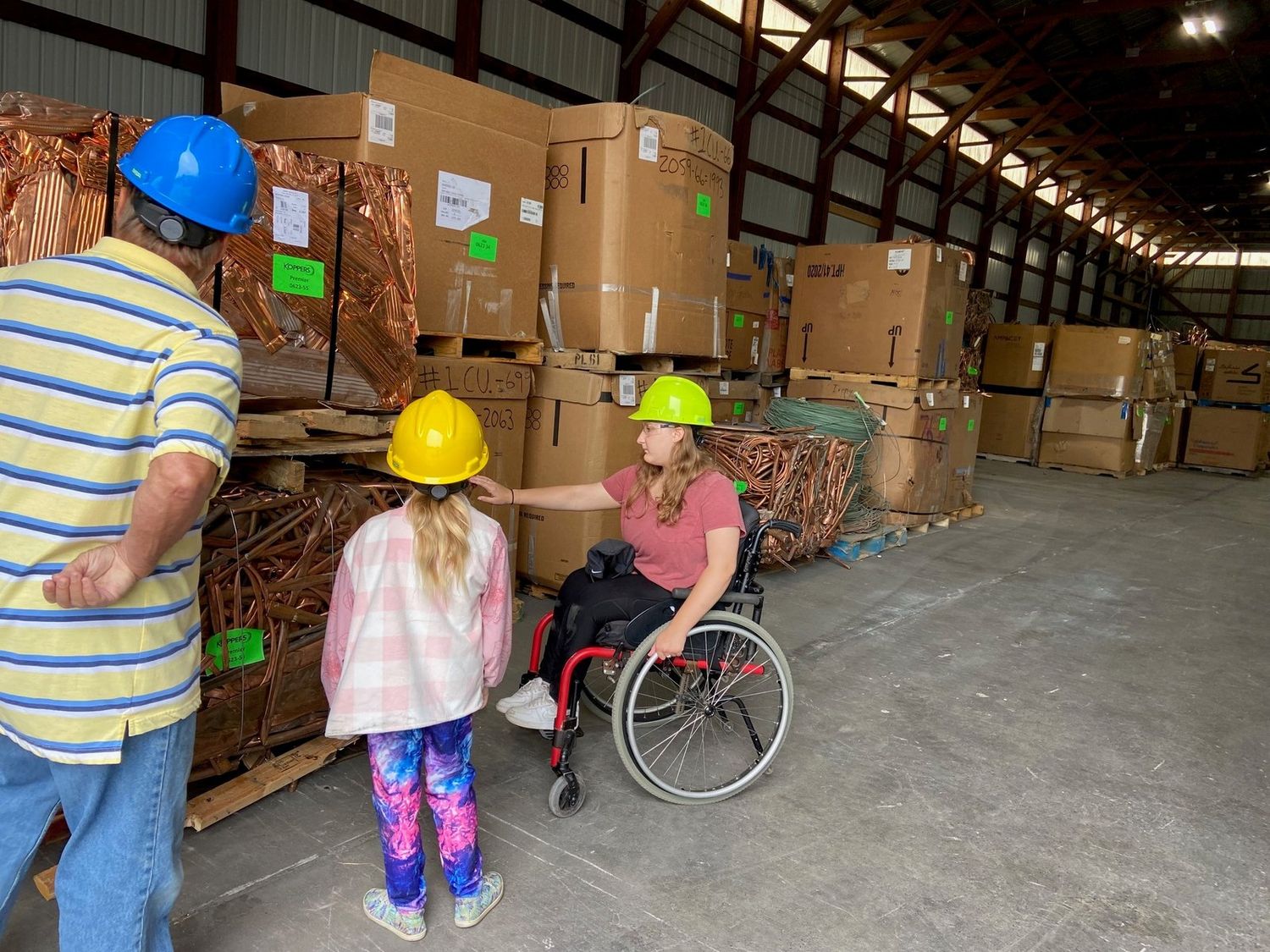 Baled copper scrap in the Hubbell receiving store