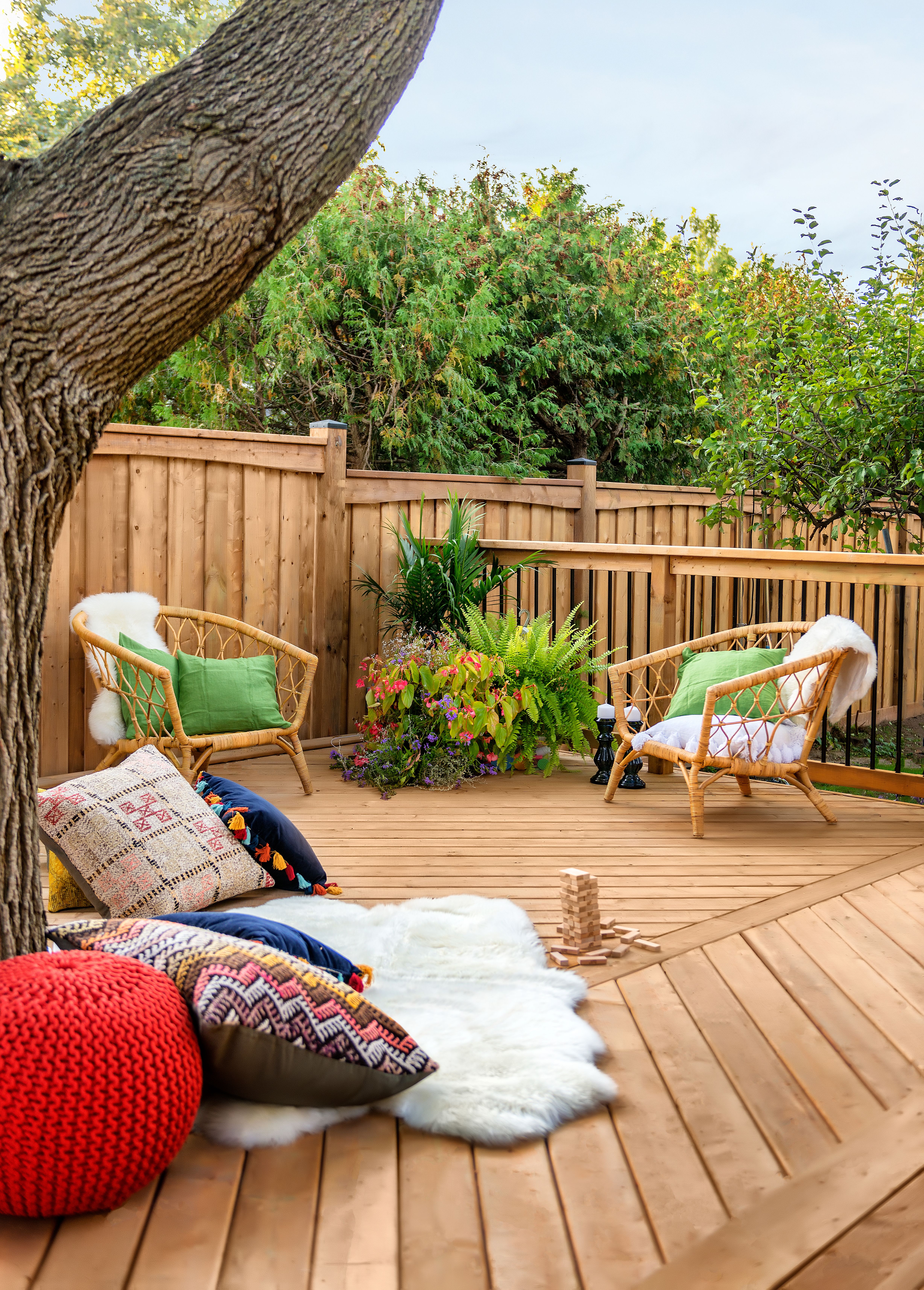 Treated-wood deck