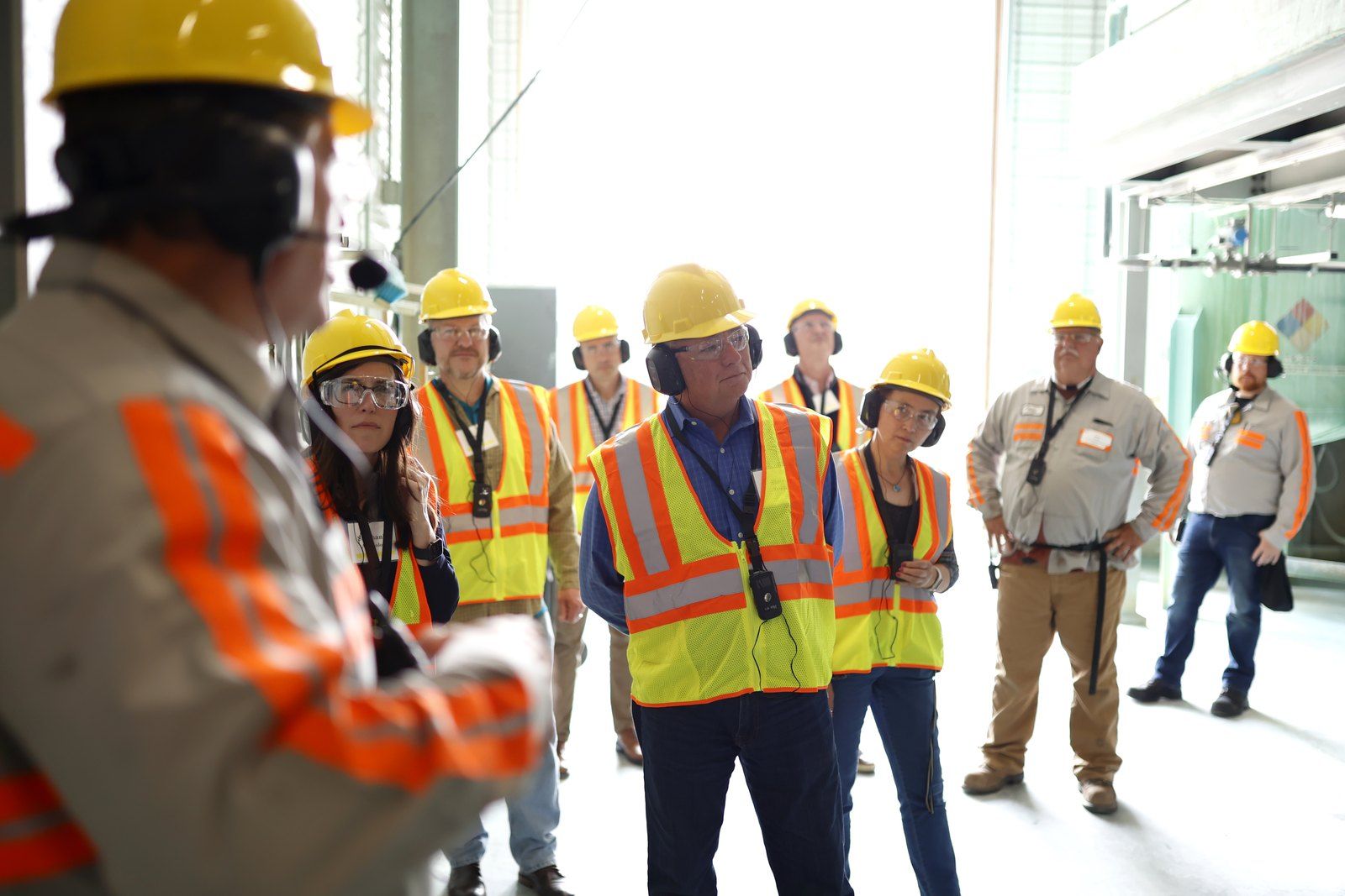 Koppers technical staff briefing a plant crew