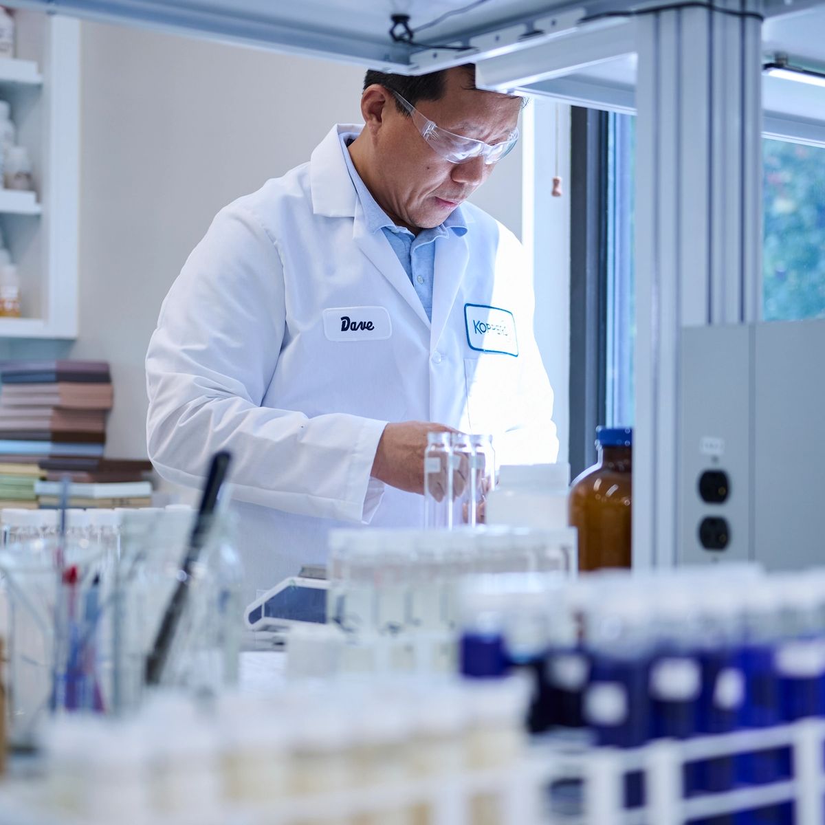 Lab Technician Performing Test