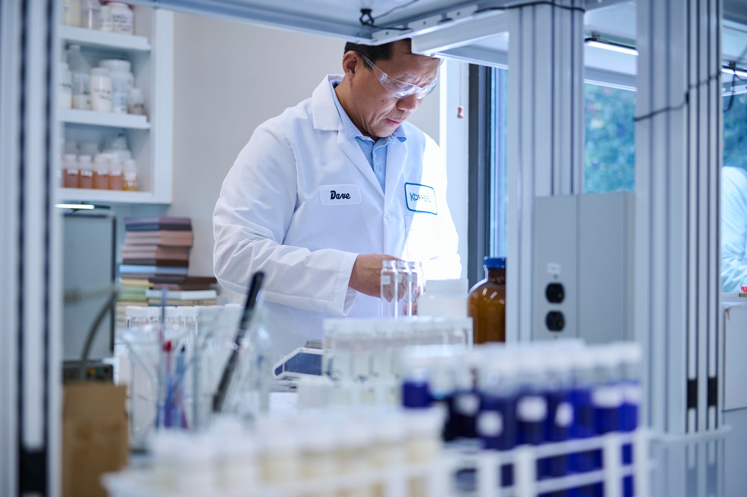 Koppers wood scientist in the analytical laboratory