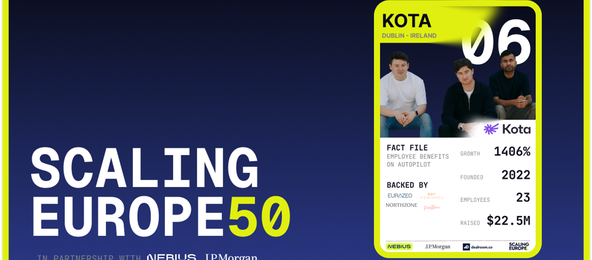 Kota ranks #6 fastest-growing company in Scaling Europe 2026
