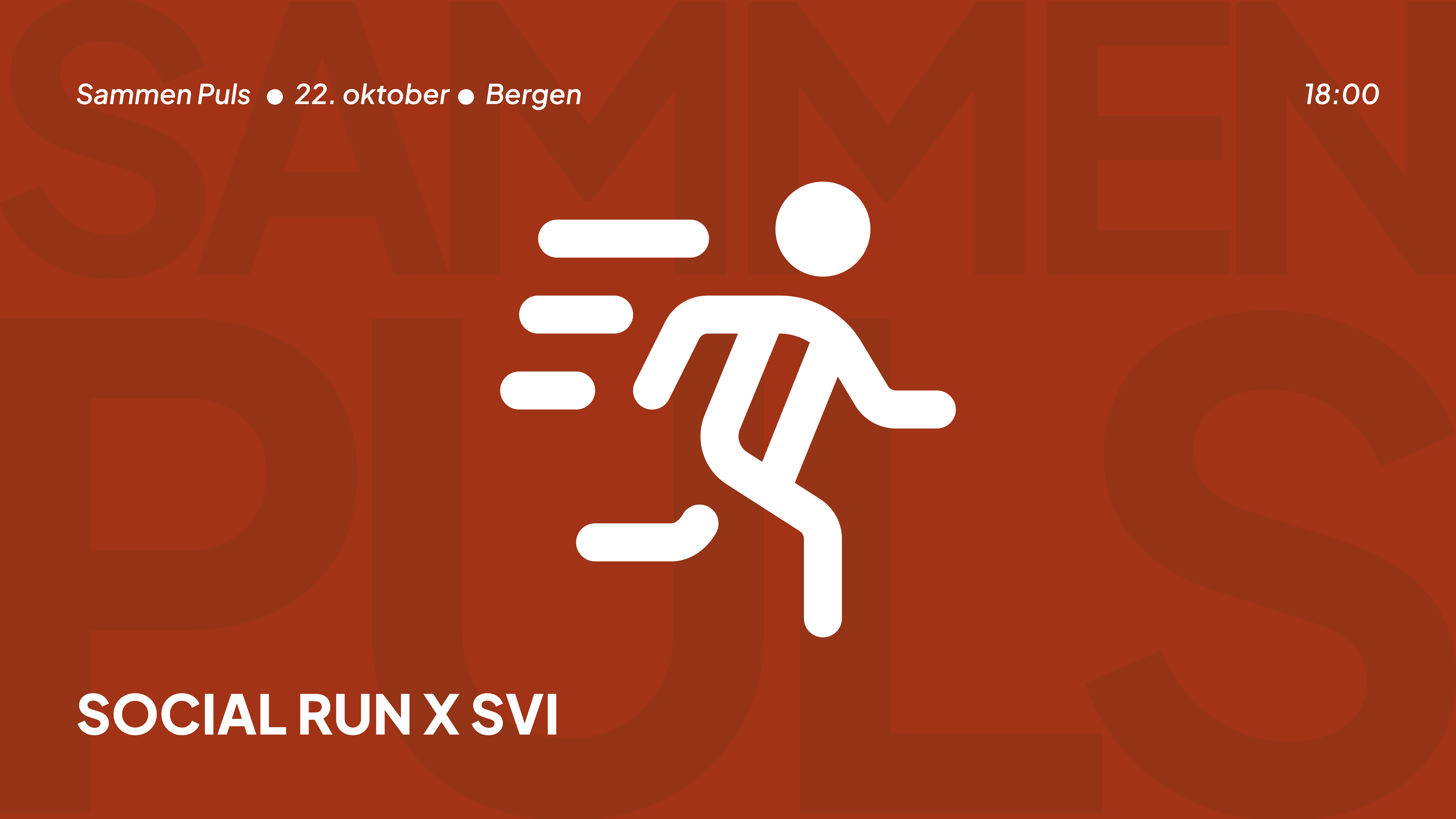Figur som løper, tekst social run x svi