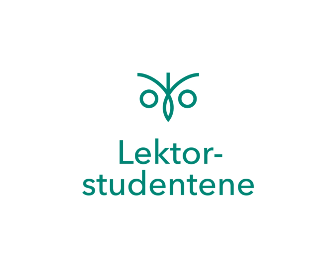 Logo for Lektorstudentene med en stilisert ugle øverst og organisasjonens navn skrevet i grønn tekst under.