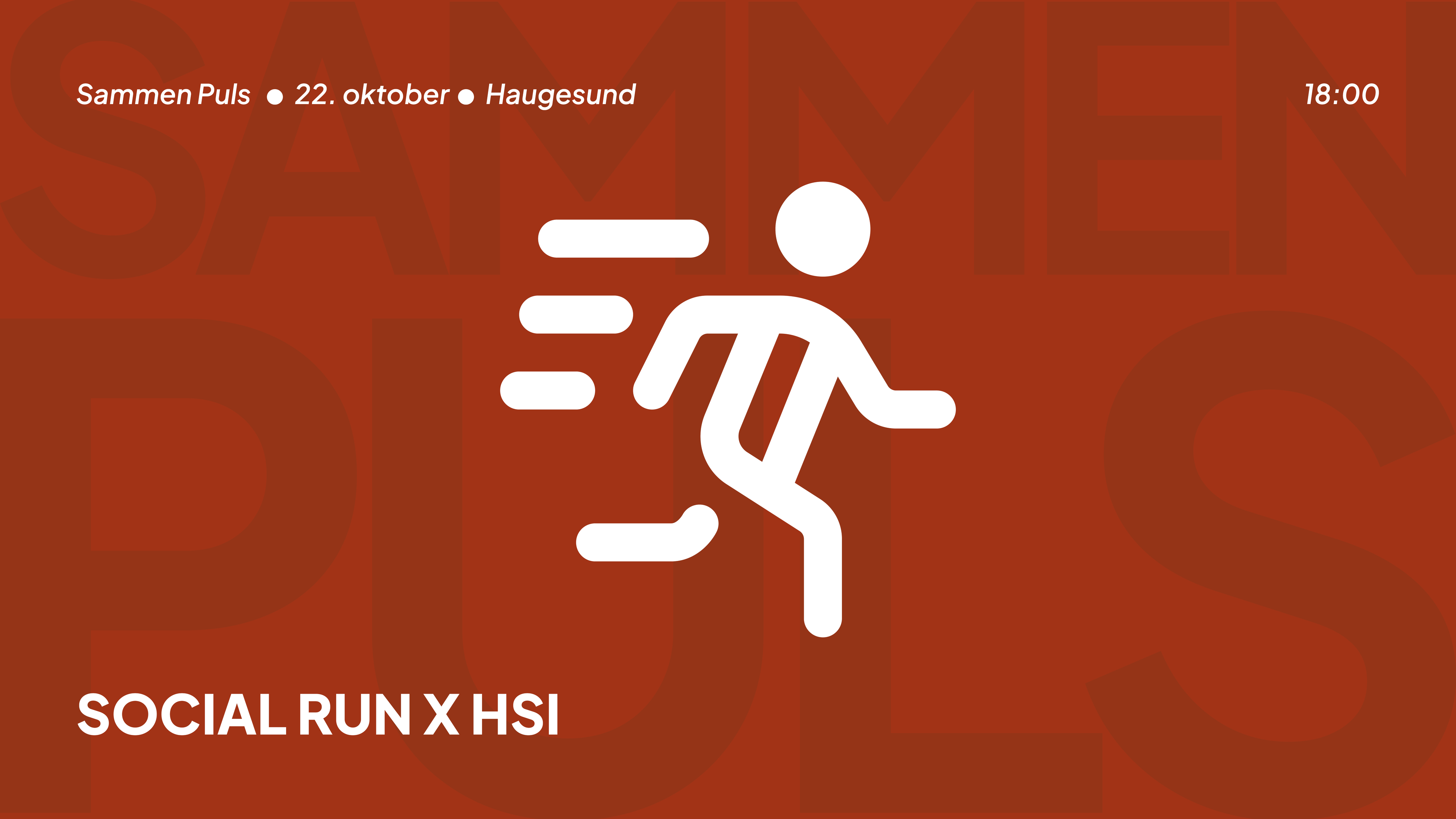 Ikon av en figur som løper teksten er social run x hsi