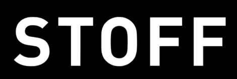 Ordet «STOFF» skrevet med store, hvite bokstaver på svart bakgrunn.