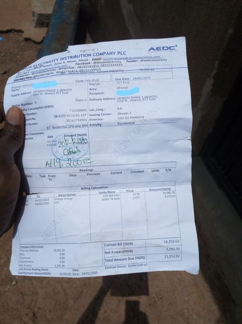 AEDC electricity bill