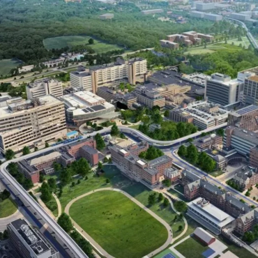 Aerial shot of U-M Ann Arbor's Central Campus