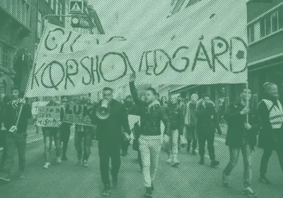 Banner til demonstration
