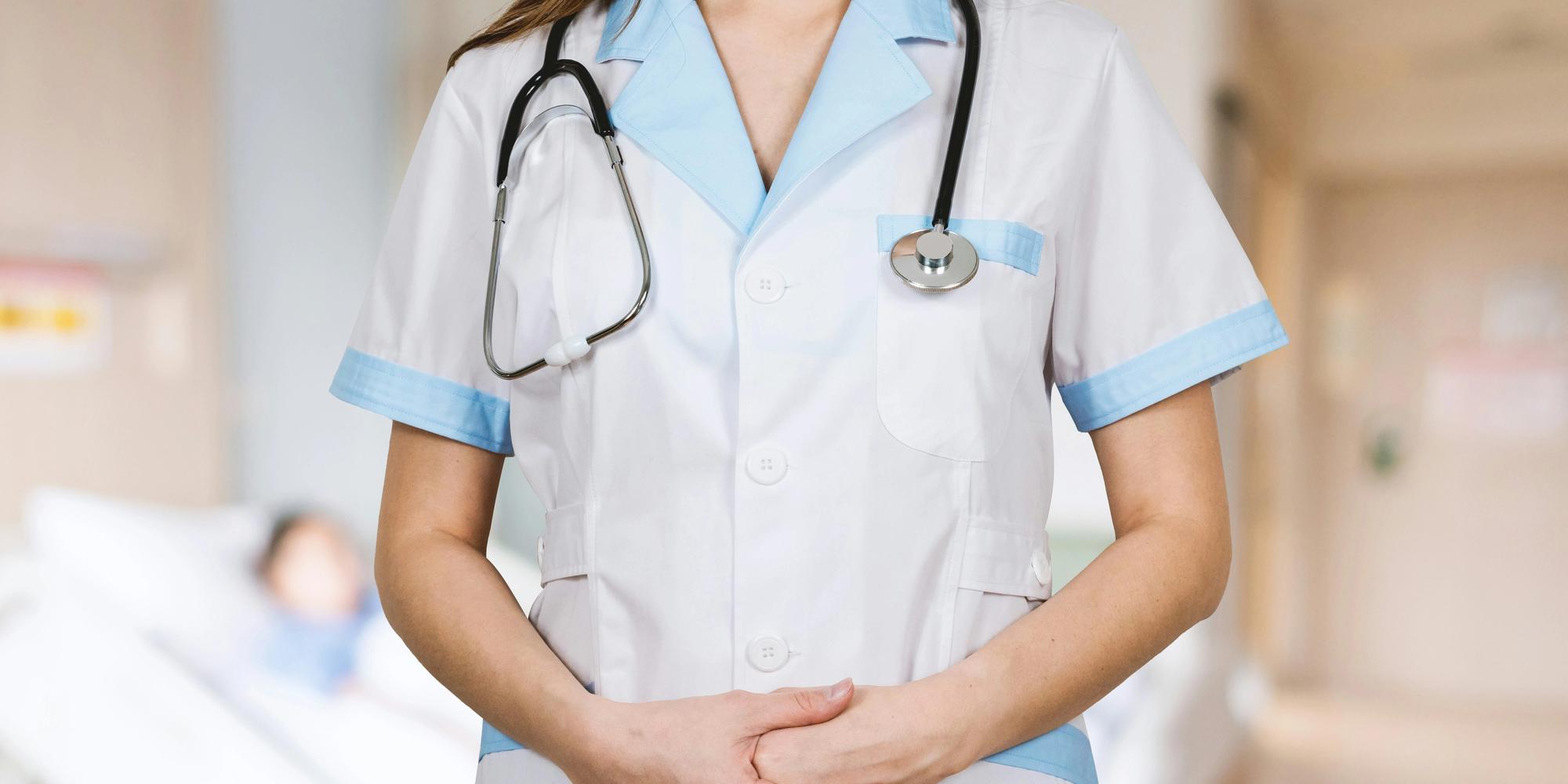 Nurse holding hands