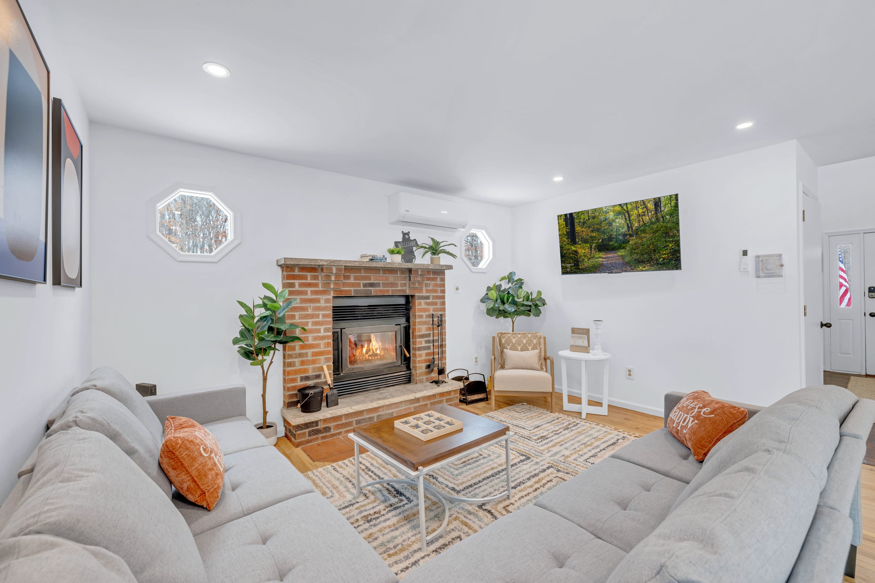 Cozy fireplace lounge