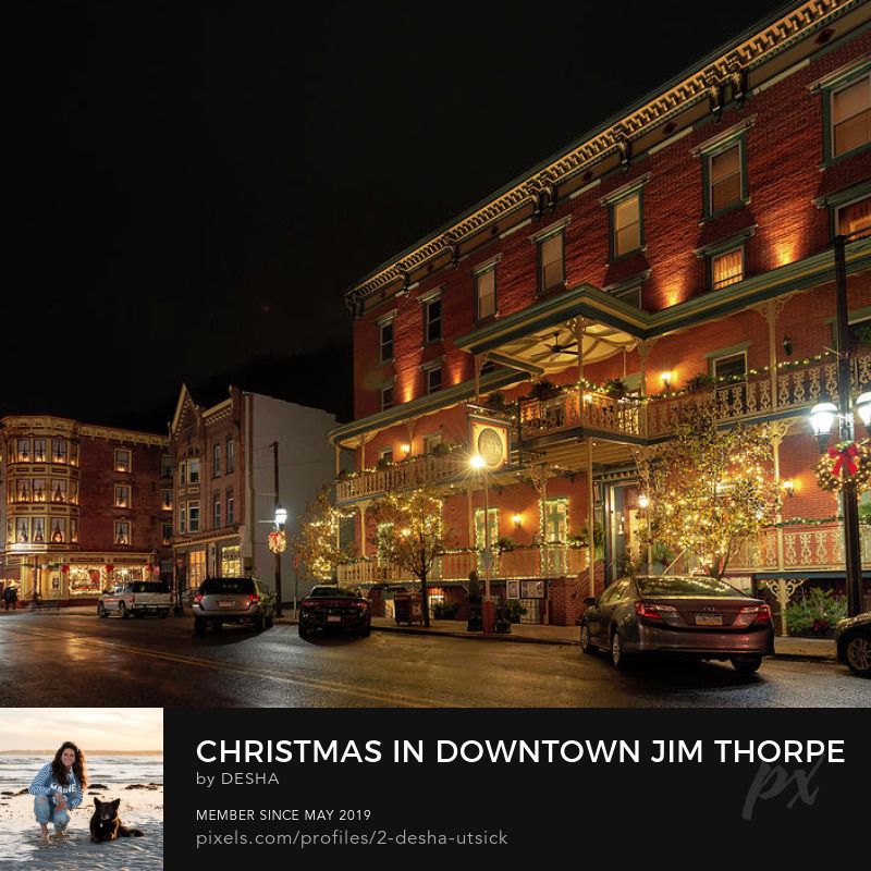 Festive downtown lights