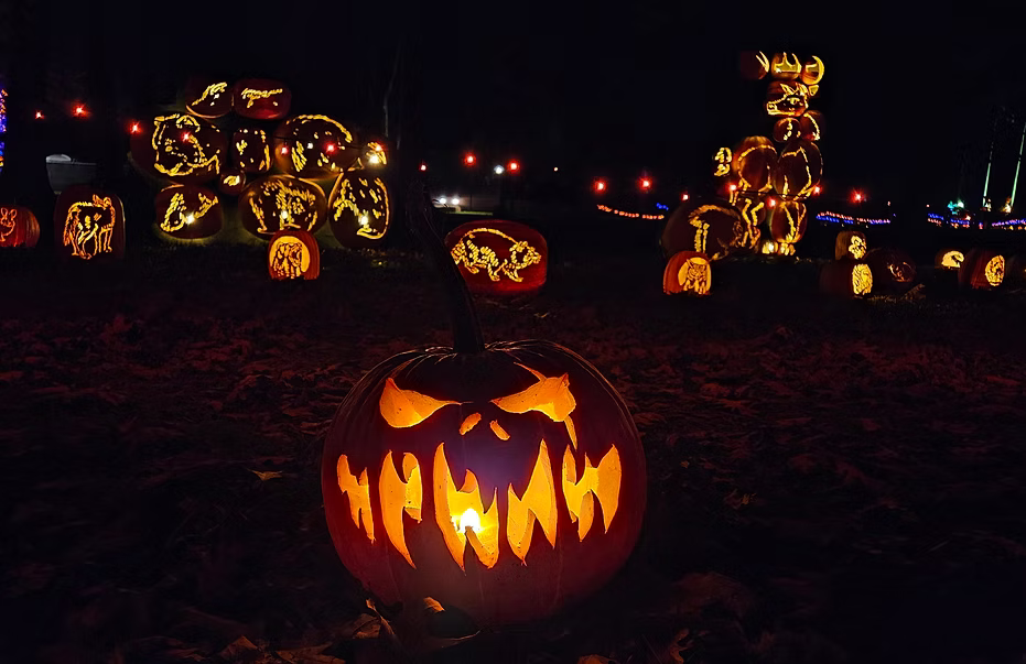 Pumpkins and autumn activities at a Poconos fall festival