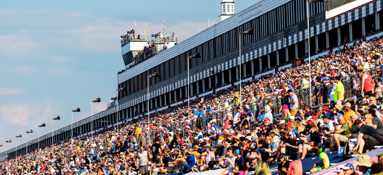 Crowded race grandstand