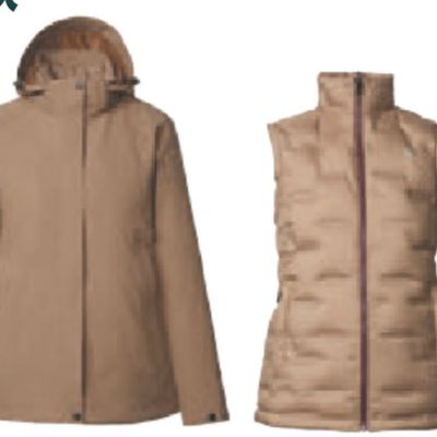 防水透氣可拆式多功能外套 駝色 女版