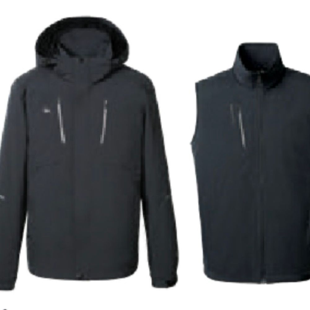 防水透氣可拆式多功能外套 雙面刷毛背心 麻灰黑