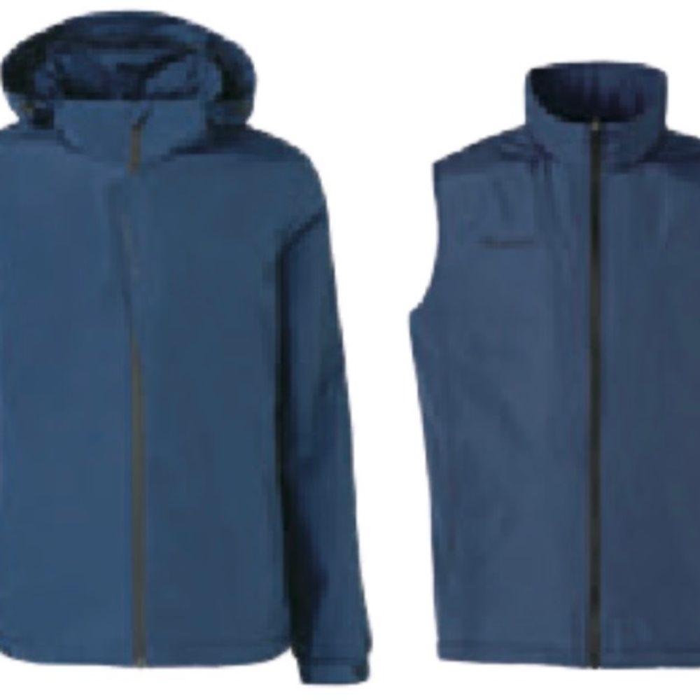 防水透氣可拆式多功能外套 單面鋪棉背心 水手藍