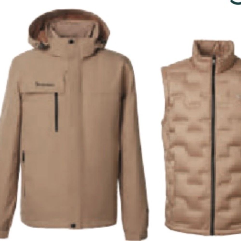 防水透氣可拆式多功能外套 駝色