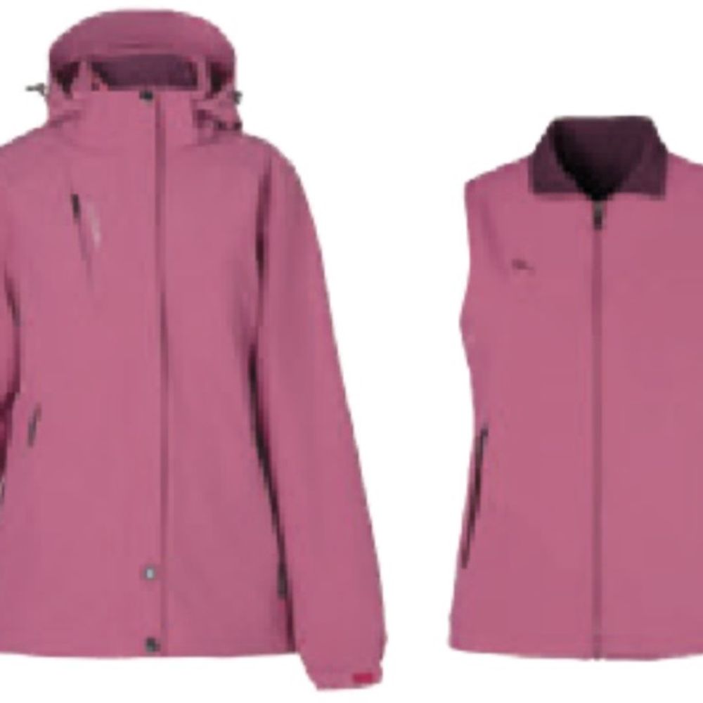 防水透氣可拆式多功能外套 雙面鋪棉背心 珊瑚桃