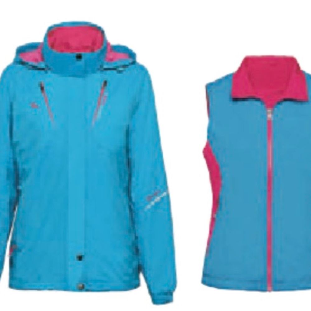 防水透氣可拆式多功能外套 雙面鋪棉背心 彩藍