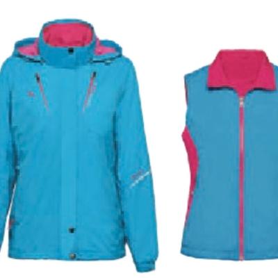 防水透氣可拆式多功能外套 雙面鋪棉背心 彩藍