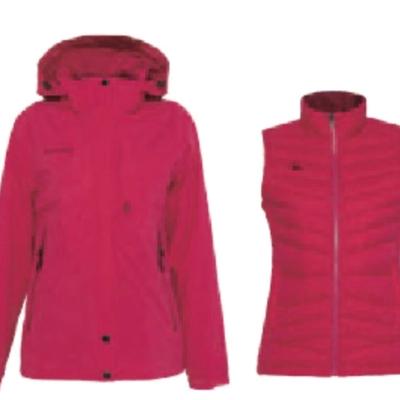 防水透氣可拆式多功能外套 桃紅 女版