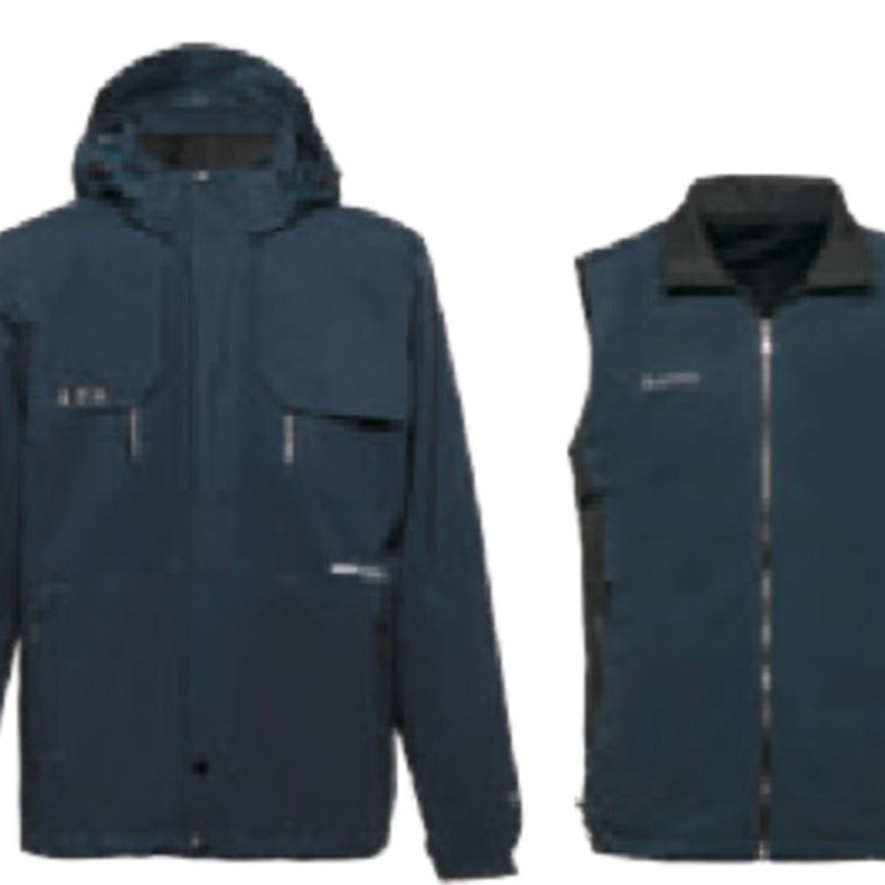 防水透氣可拆式多功能外套 雙面刷毛背心 墨綠