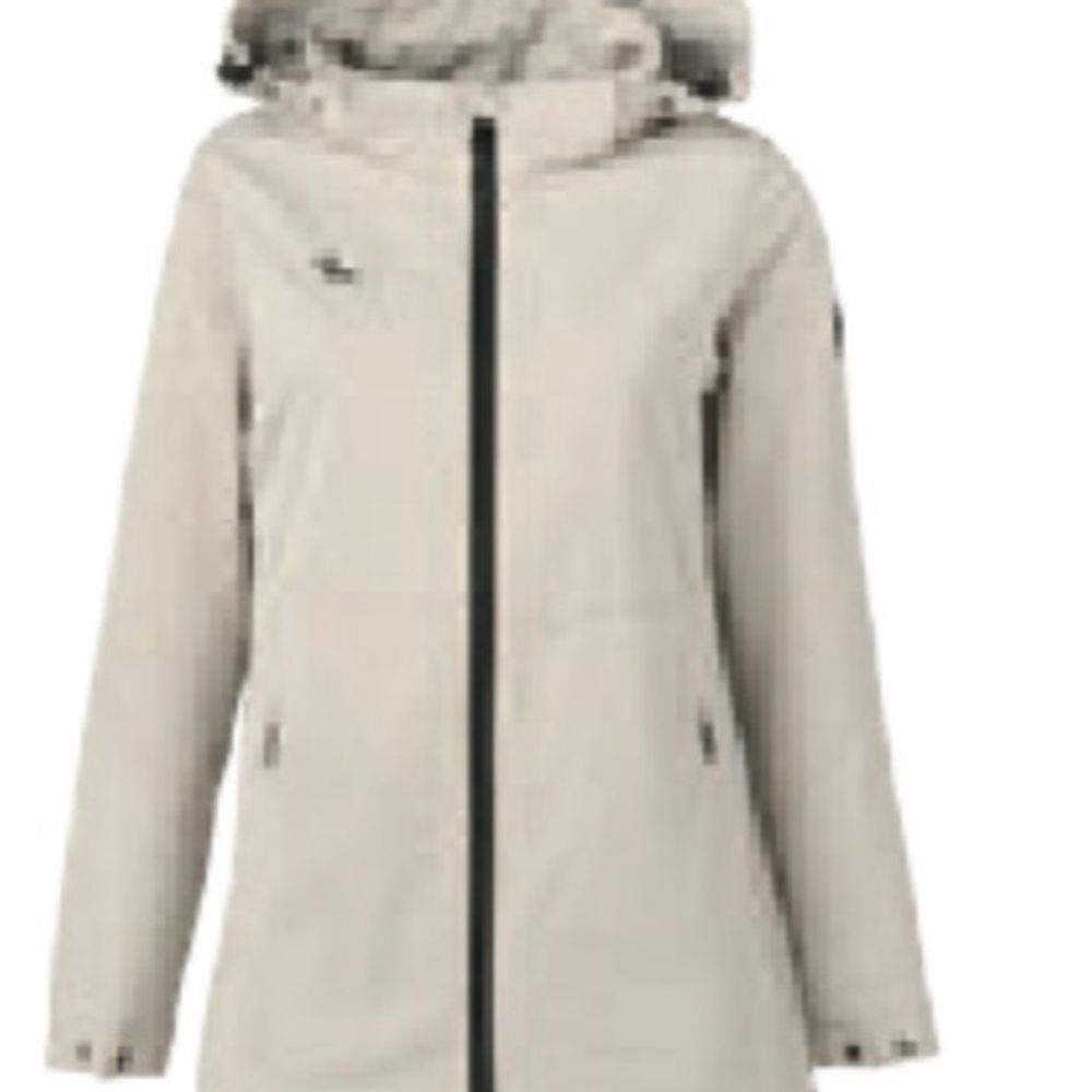 防水透氣長版絨裡外套 米卡其 女版