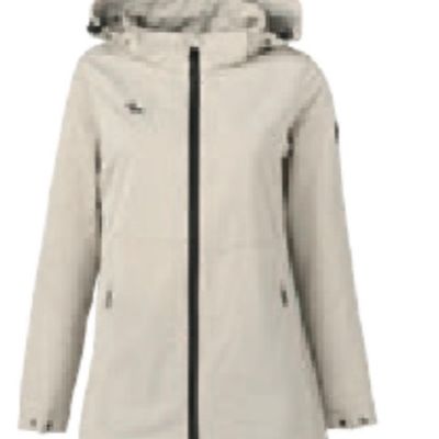 防水透氣長版絨裡外套 米卡其 女版