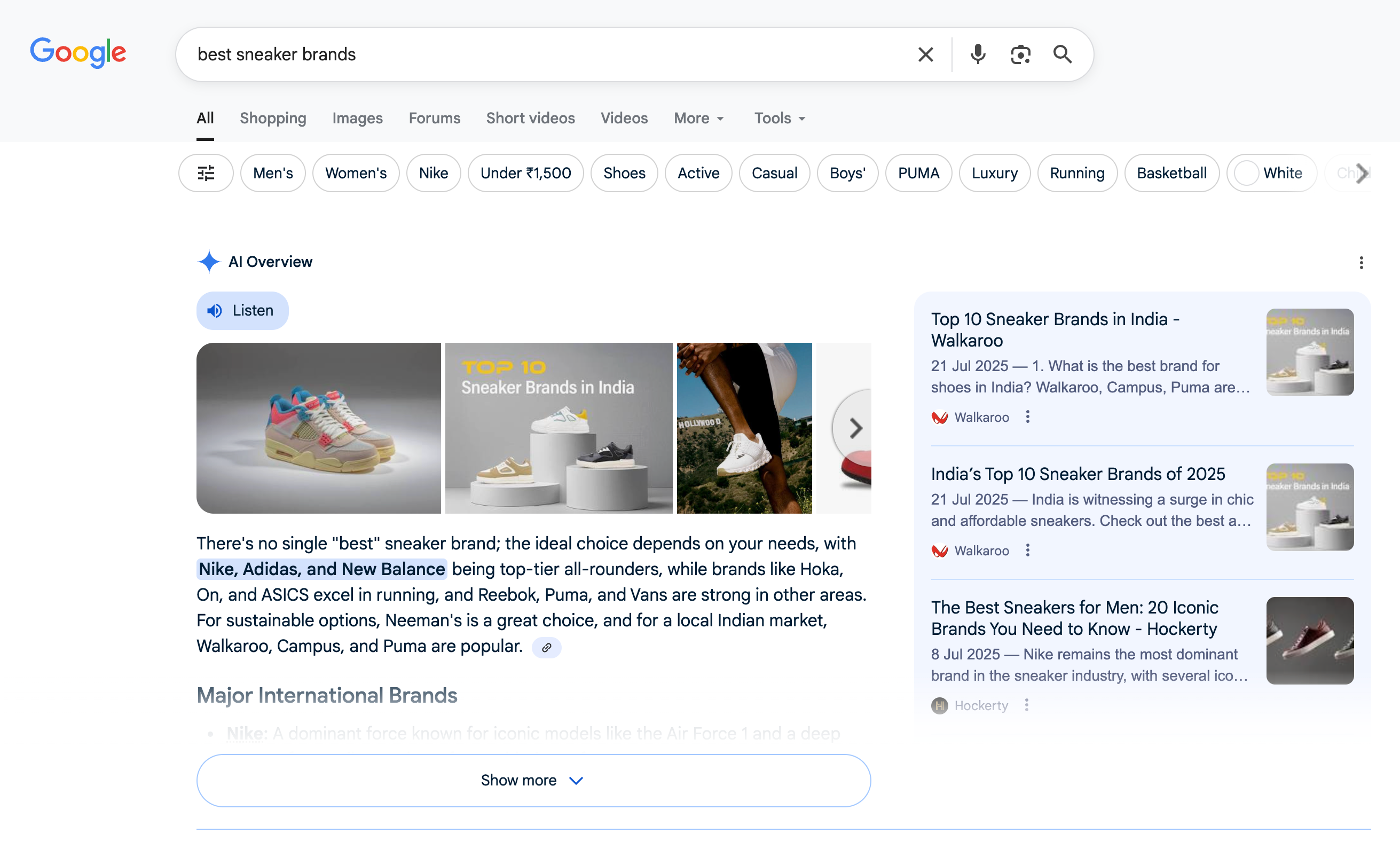 AI Overview shown atop Google search results.