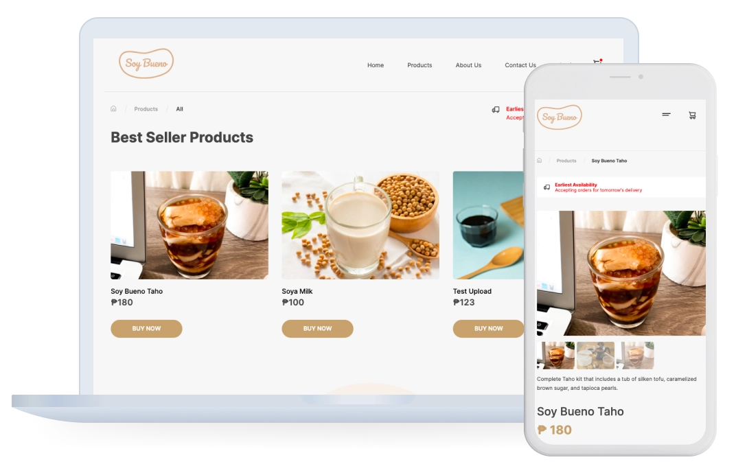 Soybueno.co E-commerce Website banner by Marc Sumilang - Website and React Native Freelancer in the Philippines