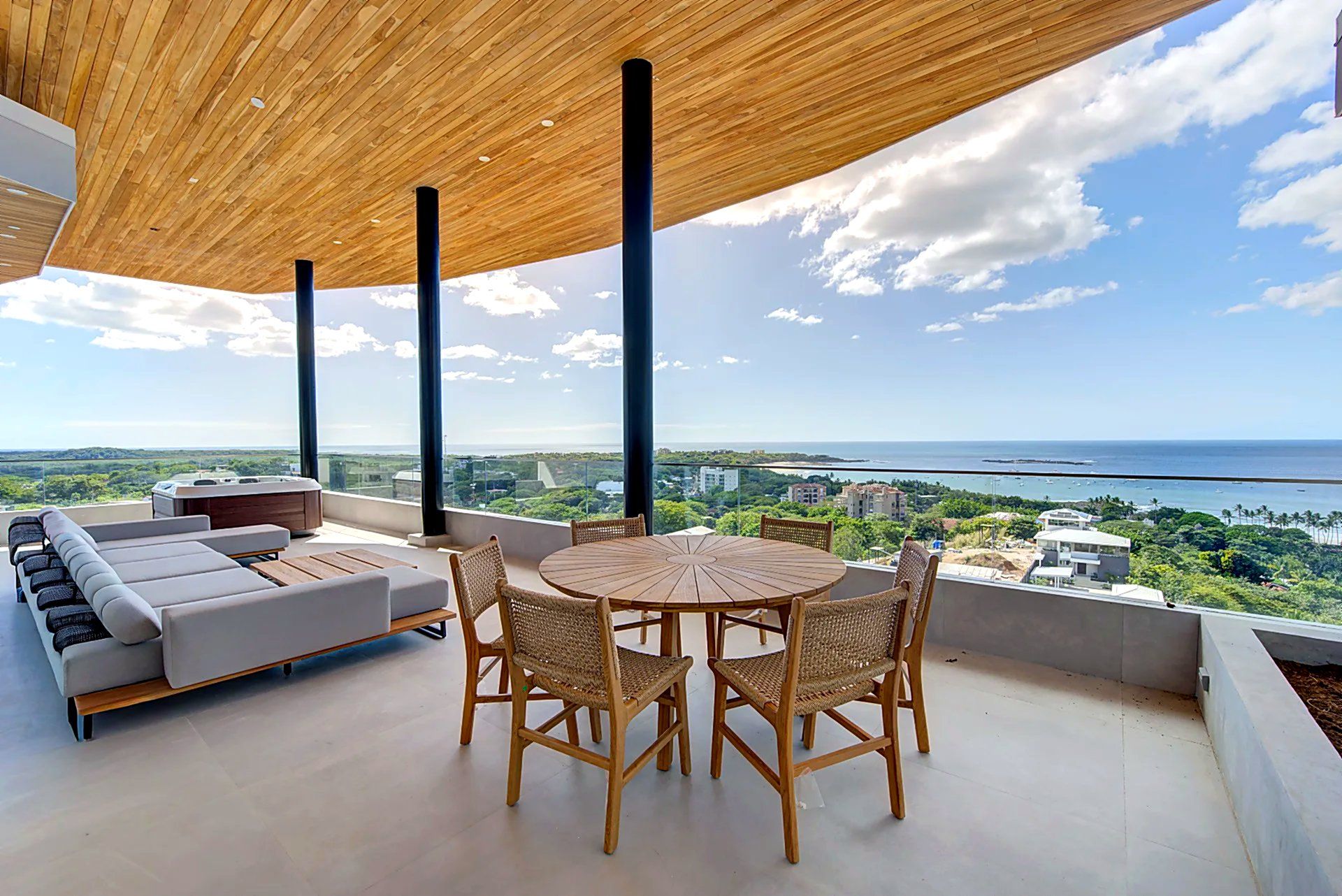 Tamarindo 360 Penthouse 1 covered terrace ocean dining
