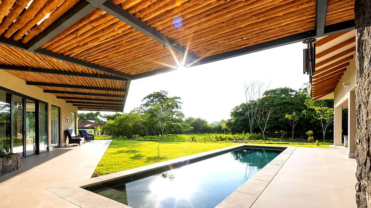 Casa Rocamar patio overlooking lap pool