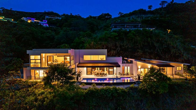 Villa Cielo night pool exterior