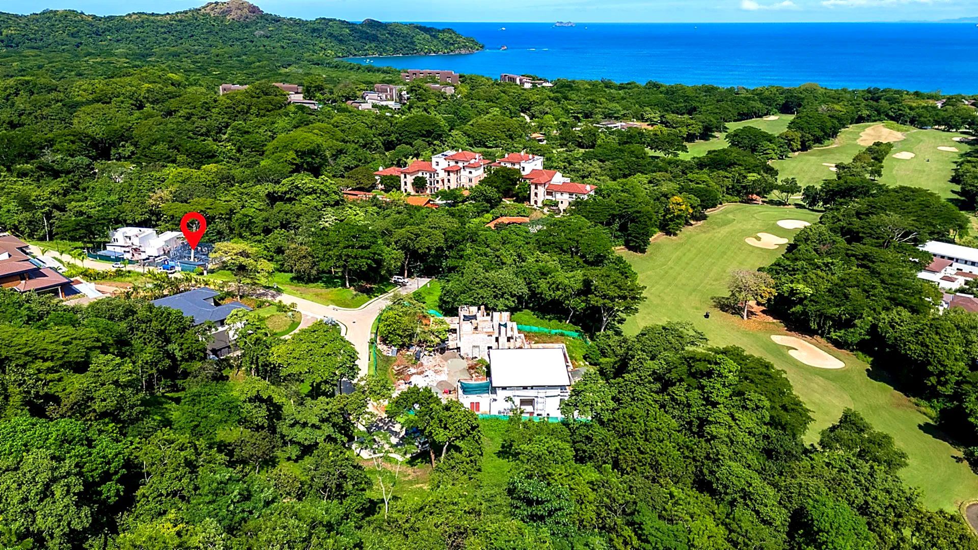 Casa Bendita, Sauco 15 aerial with location pin