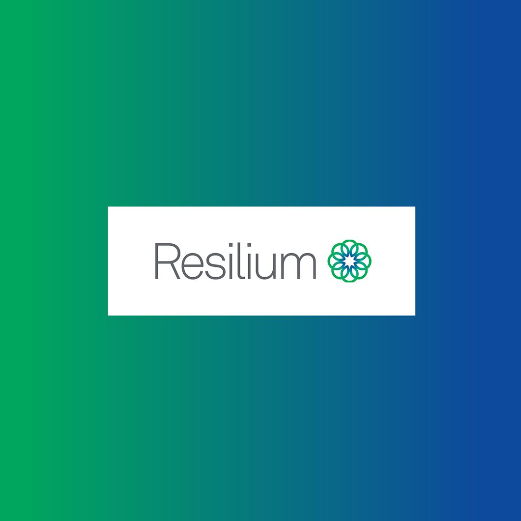 Hiking with resilum logo overlayed