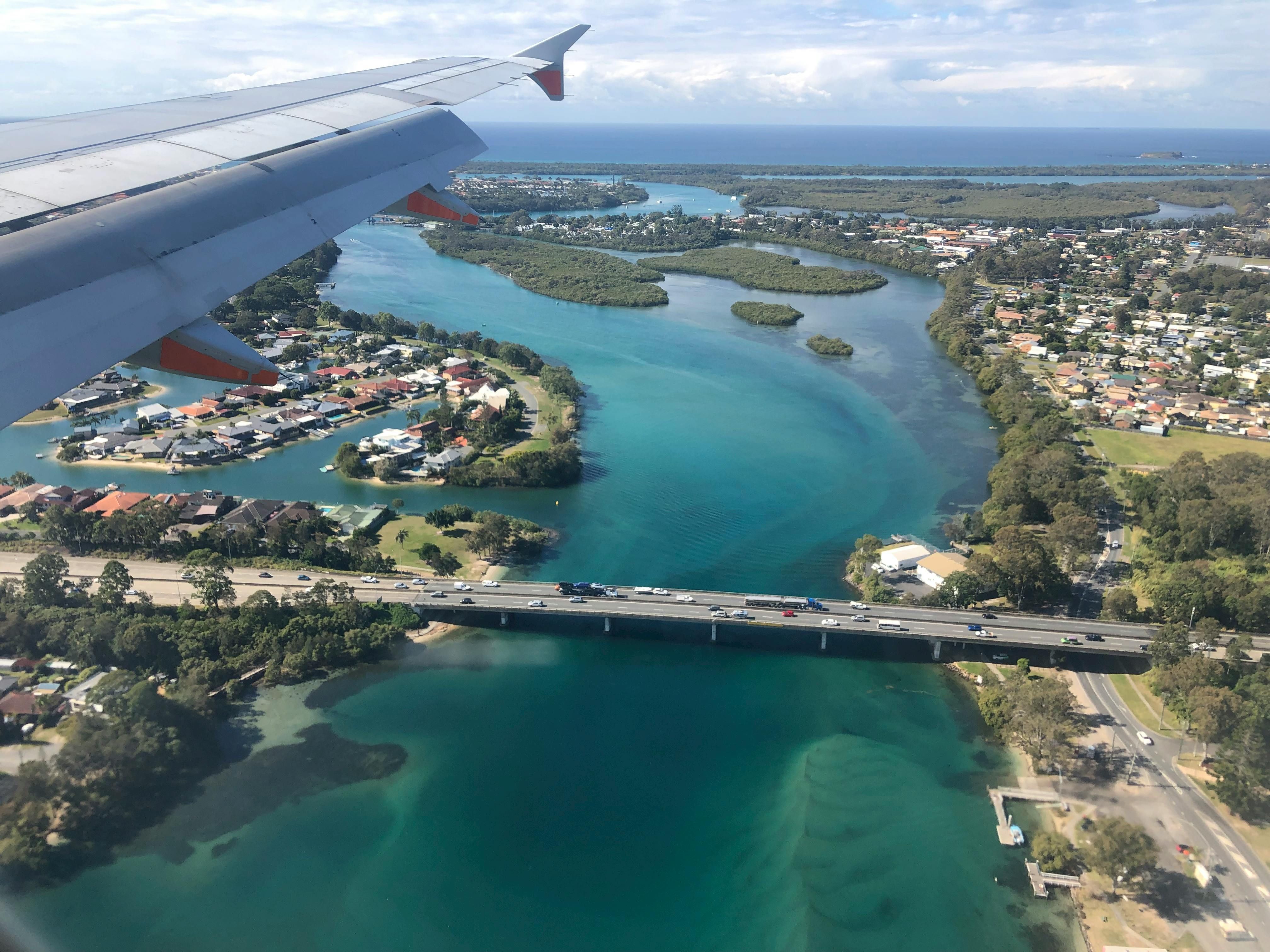 Australian bridge view from plane