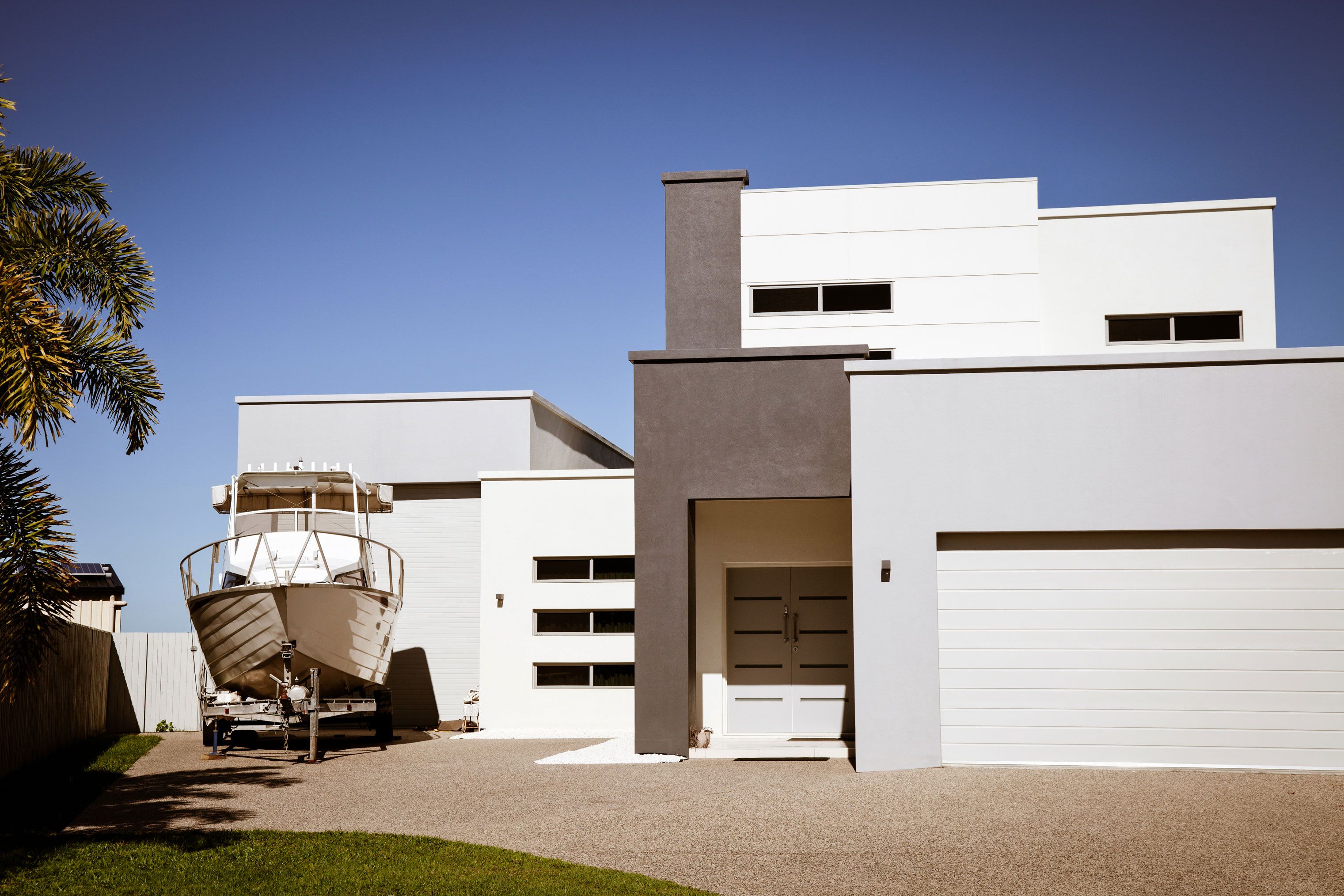 house with boat