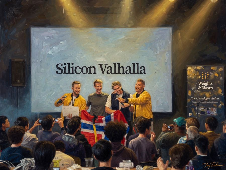Silicon Valhalla — on stage with the Norwegian flag