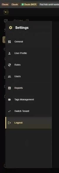GCXONE settings sidebar navigation